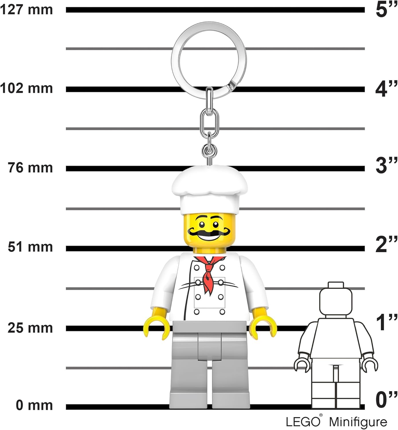 LEGO Minifigures Large 3 Inch Tall Figure Keychain Light - Chef (KE24H)