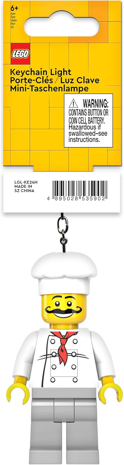 LEGO Minifigures Large 3 Inch Tall Figure Keychain Light - Chef (KE24H)