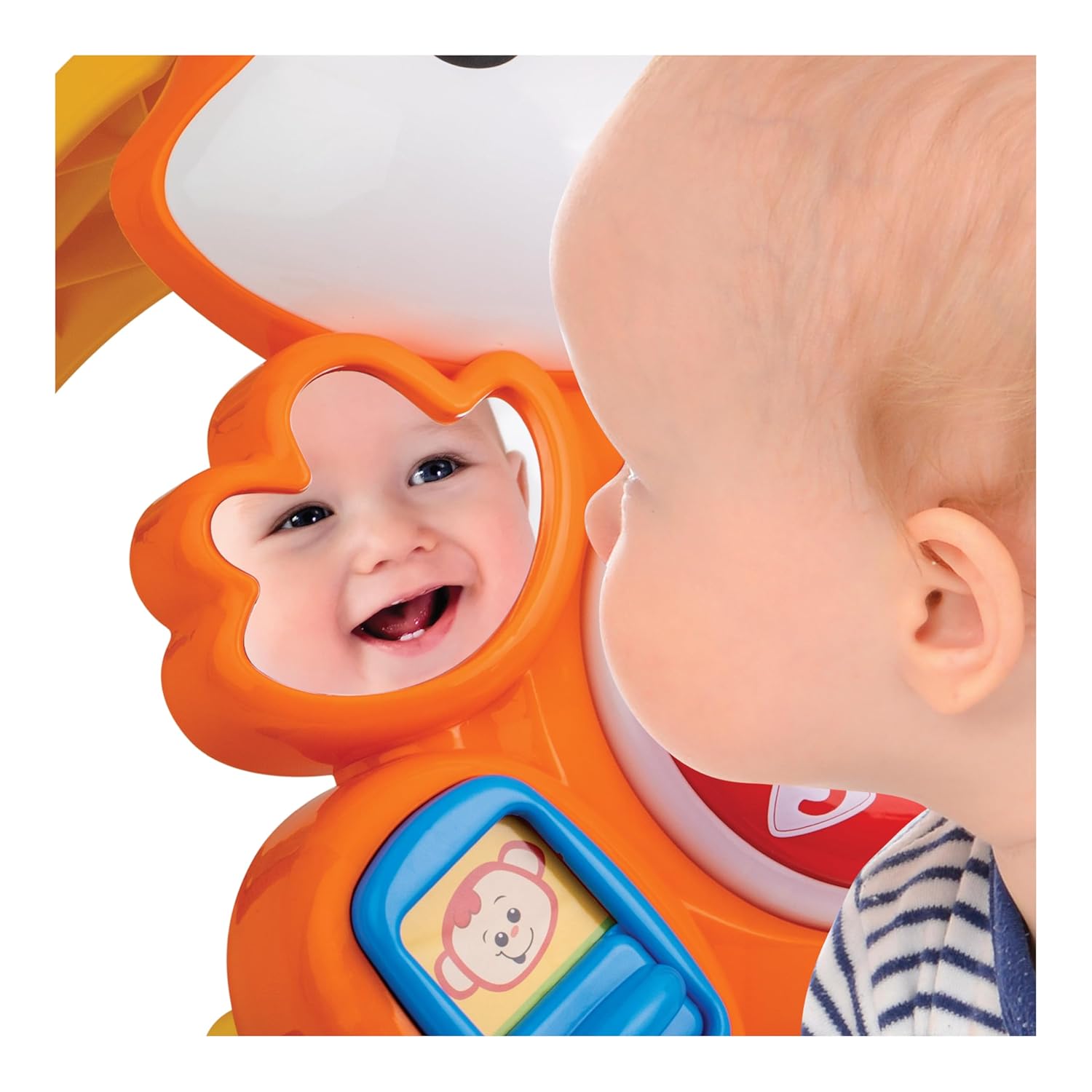 Winfun Grow with Me Fox Walker – 2-in-1 Sit & Play Baby Activity Walker with Lights, Sounds, Mirror, Gears, Beads & Learning Buttons – Developmental Toy for Ages 6–36 Months, Unisex Gift Idea