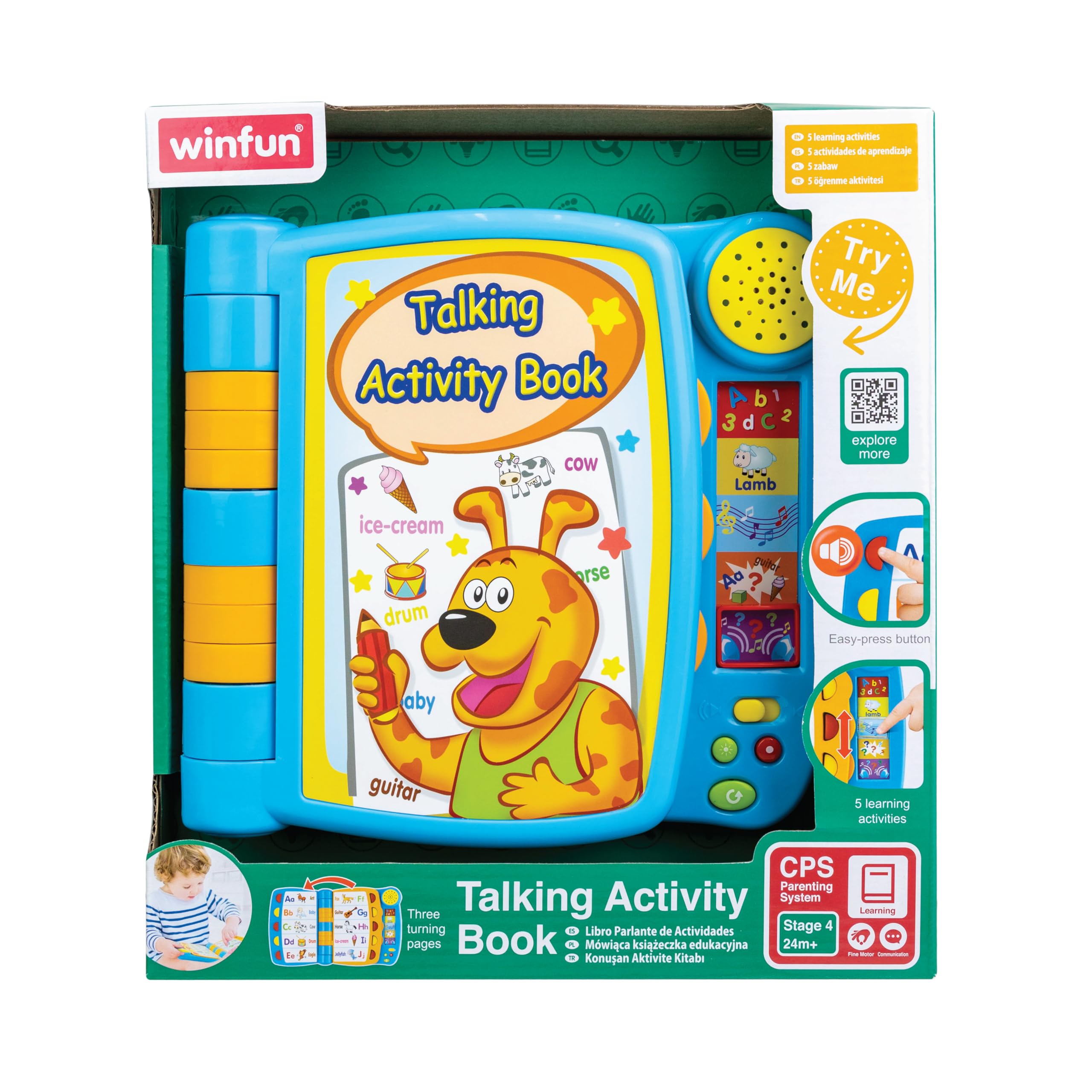 winfun- Talking Activity Book, White (CPA Toy Group 7309019)