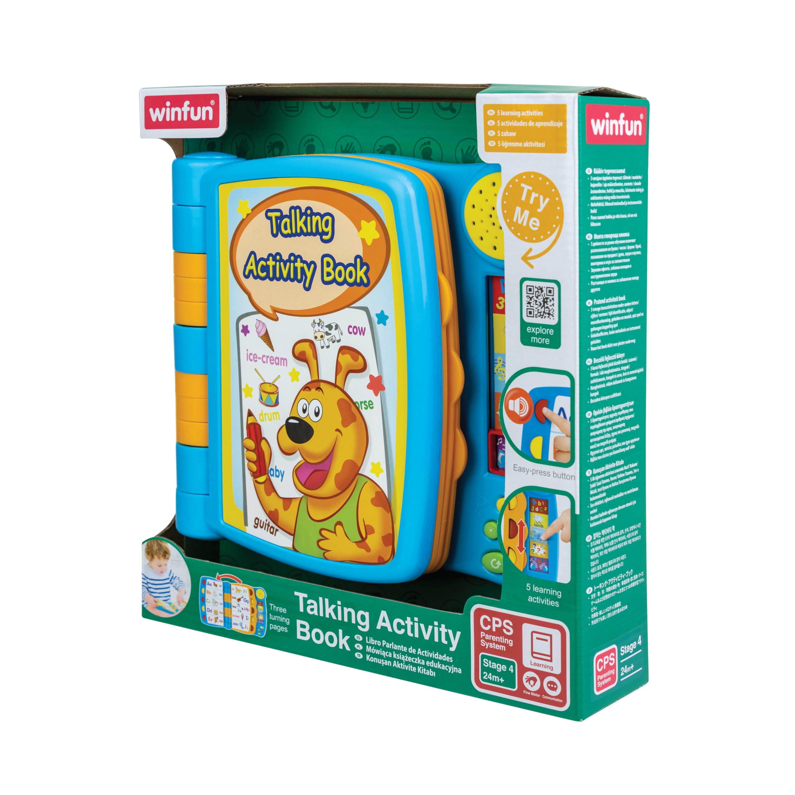 winfun- Talking Activity Book, White (CPA Toy Group 7309019)