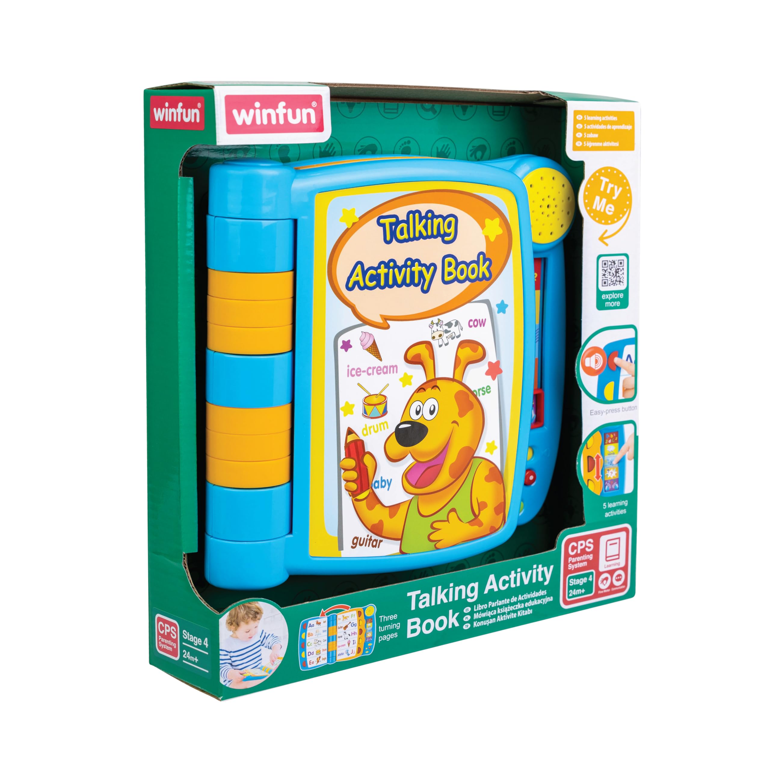 winfun- Talking Activity Book, White (CPA Toy Group 7309019)