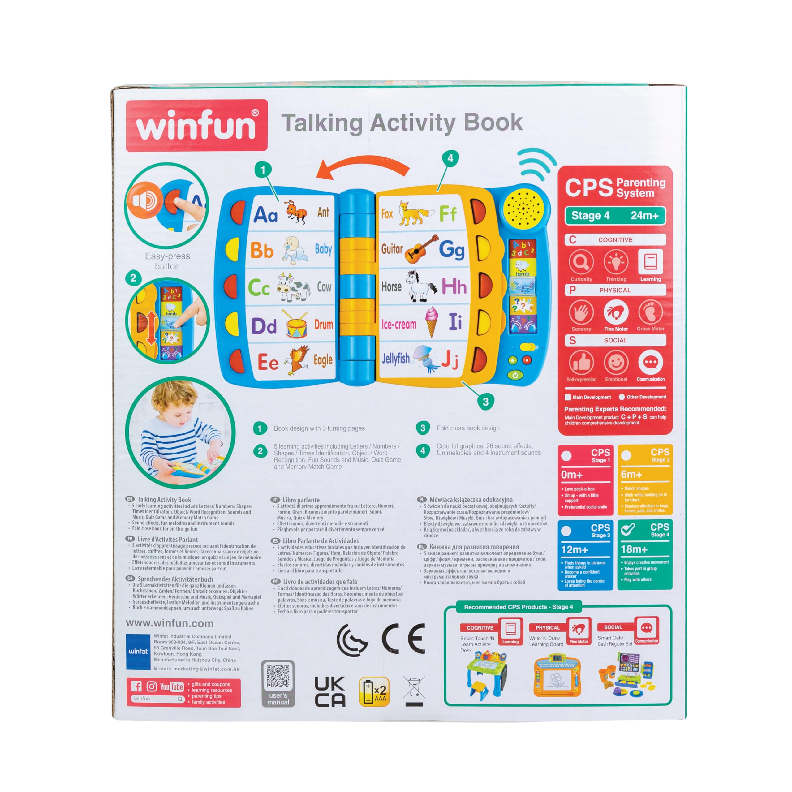 winfun- Talking Activity Book, White (CPA Toy Group 7309019)