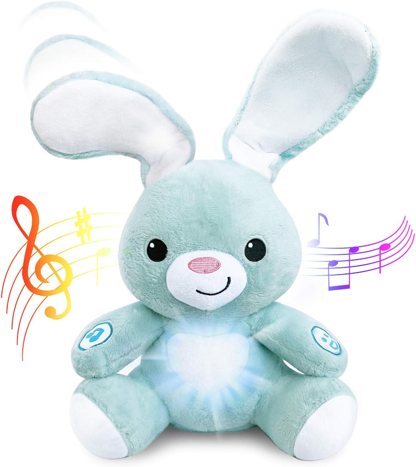 BabyBibi - Peluche de conejito de peluche suave interactivo, 16 pulgadas de alto, juguete Peek a Boo para edades de 6 meses a 5 años