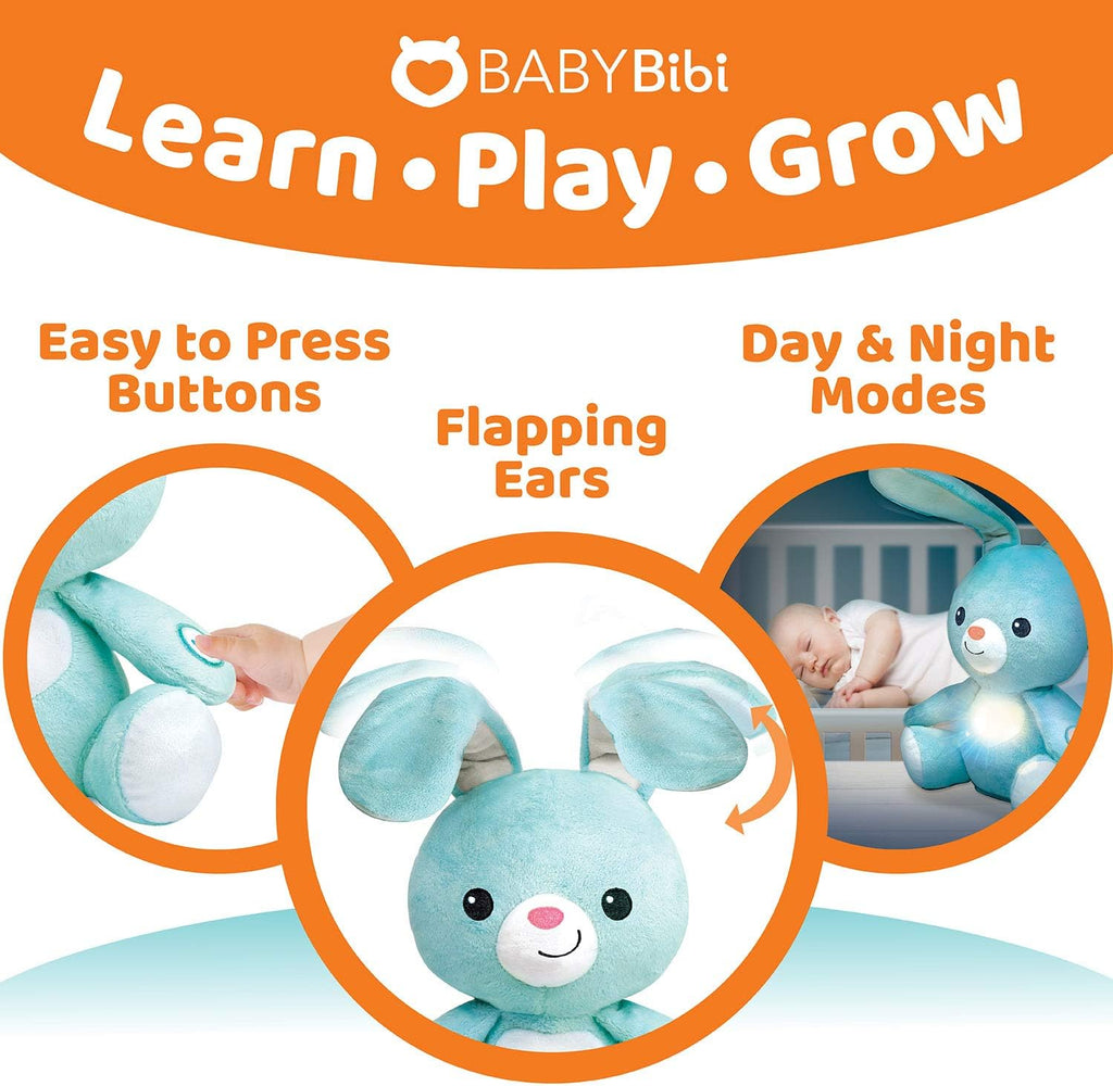 BabyBibi - Peluche de conejito de peluche suave interactivo, 16 pulgadas de alto, juguete Peek a Boo para edades de 6 meses a 5 años
