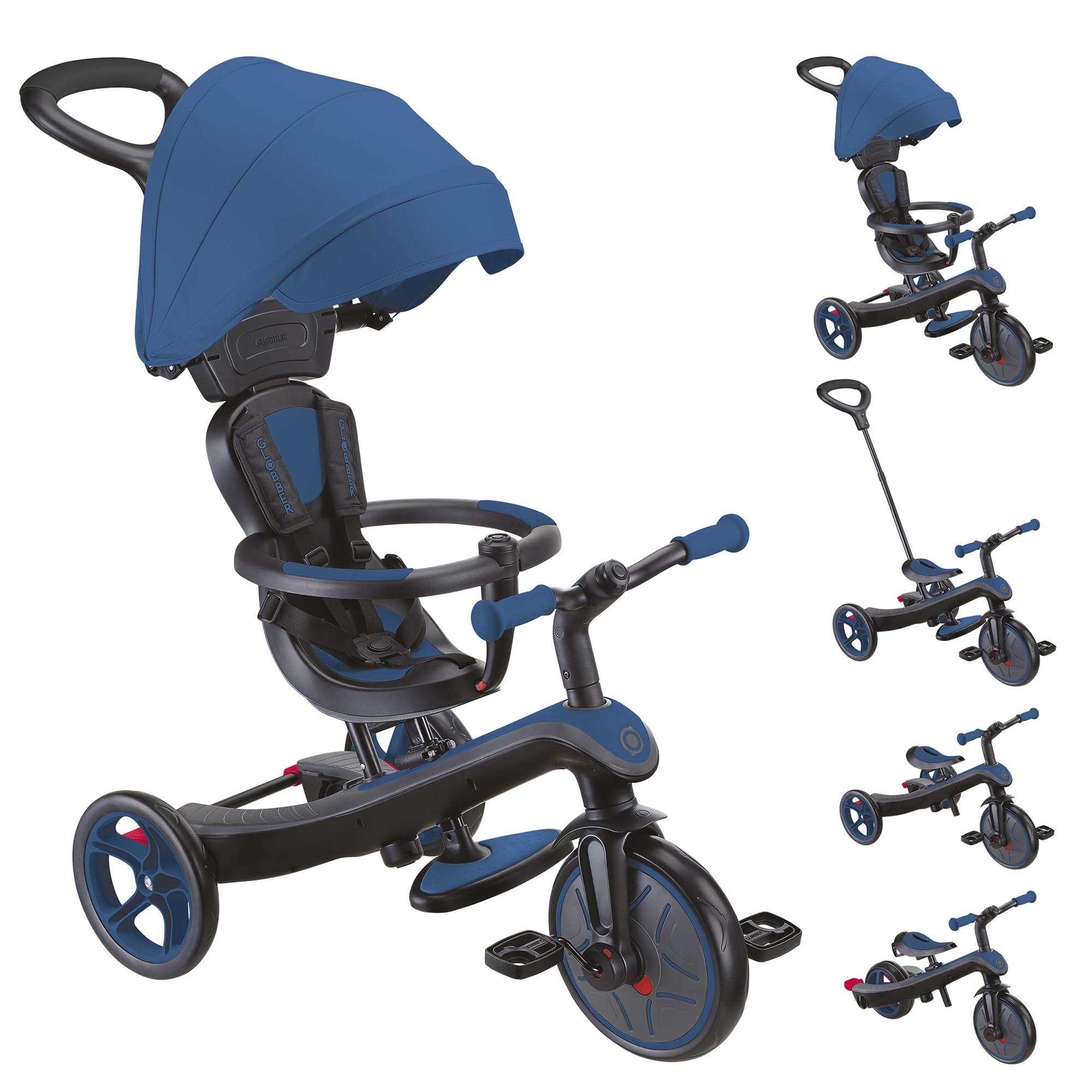 Globber Explorer Trike 4 in 1 Balance Bike Ride with Parent Handle