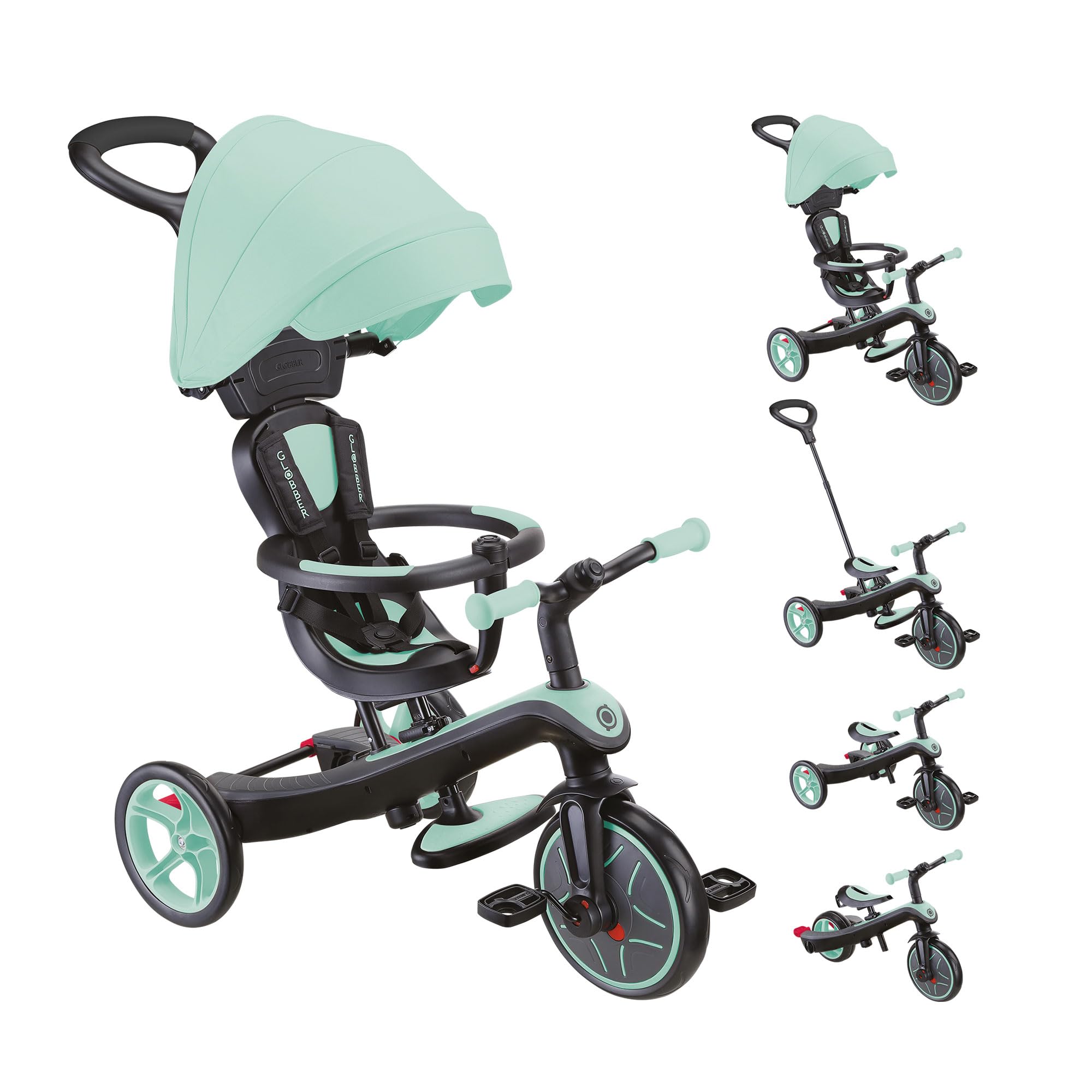Globber Explorer Trike 4 in 1 Balance Bike Ride with Parent Handle