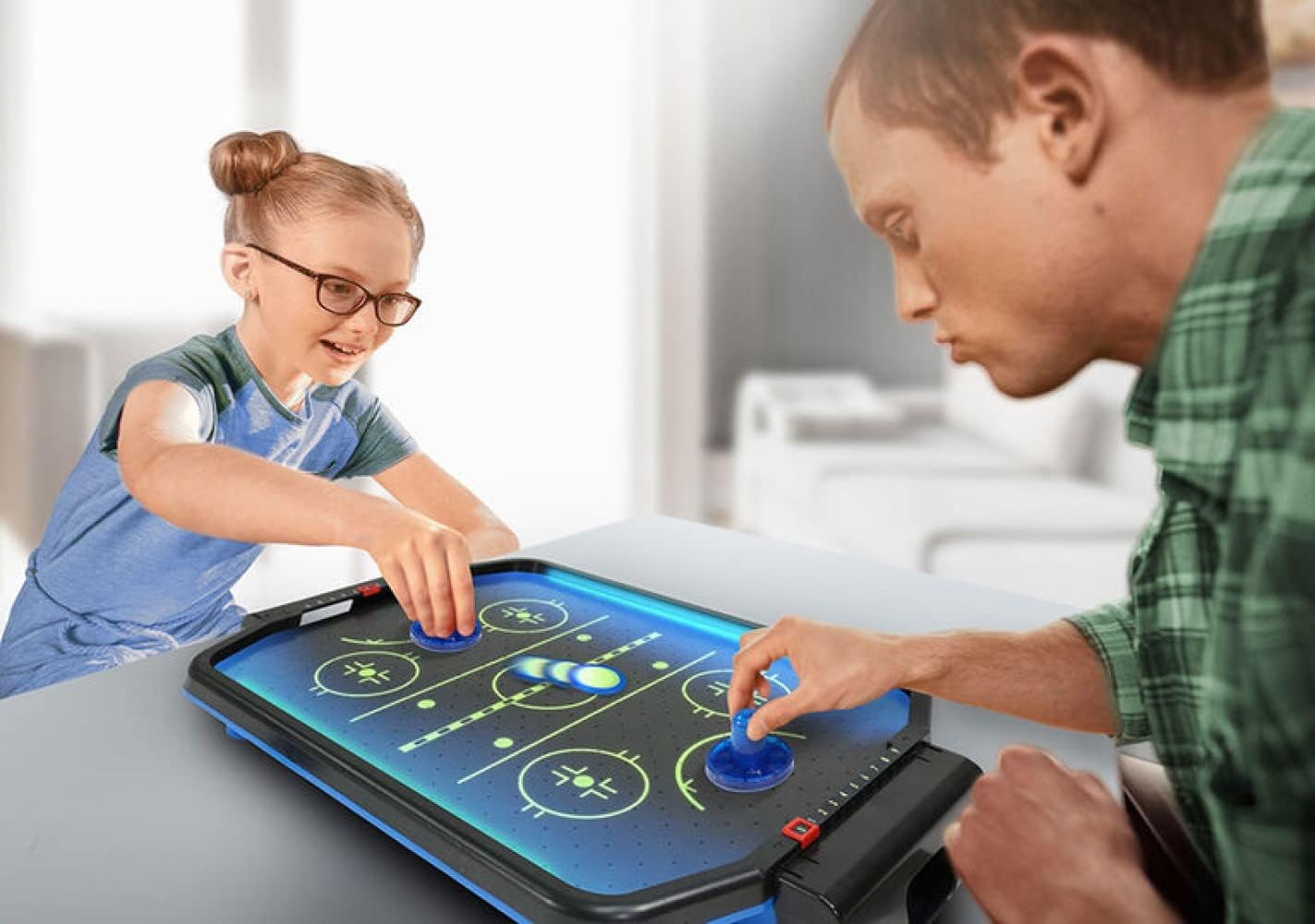 Merchant Ambassador Electronic Arcade Air Hockey (Neon Series)