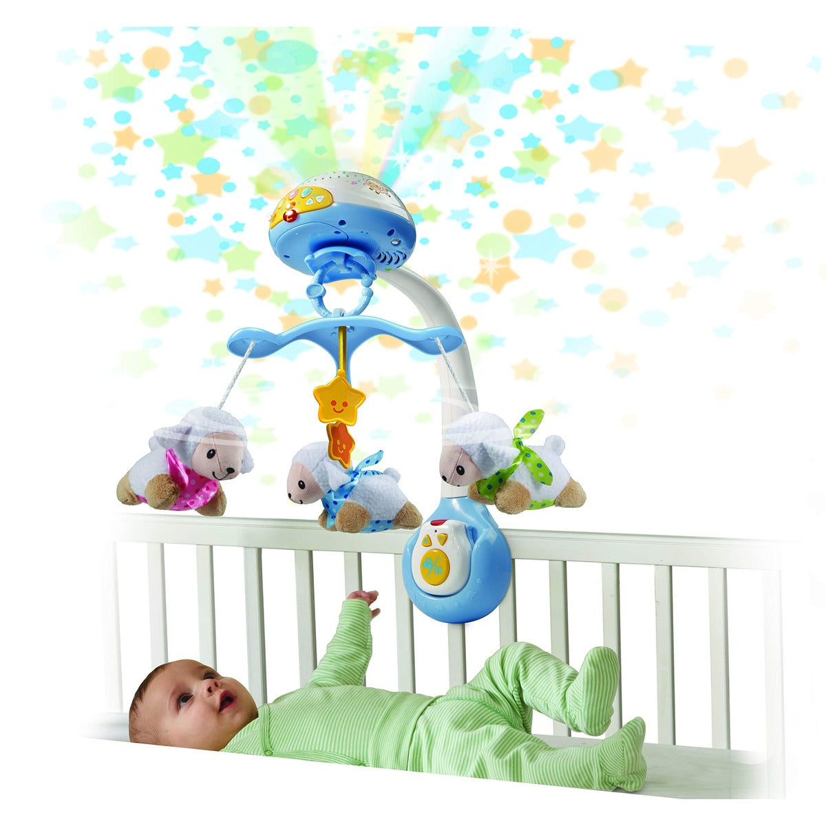 VTech Lullaby Lambs Mobile (Blue), Baby Night Light Projector