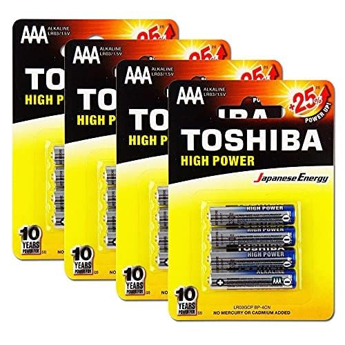 TOSHIBA Long-Lasting Vibration Resistance High Power Alkaline AAA