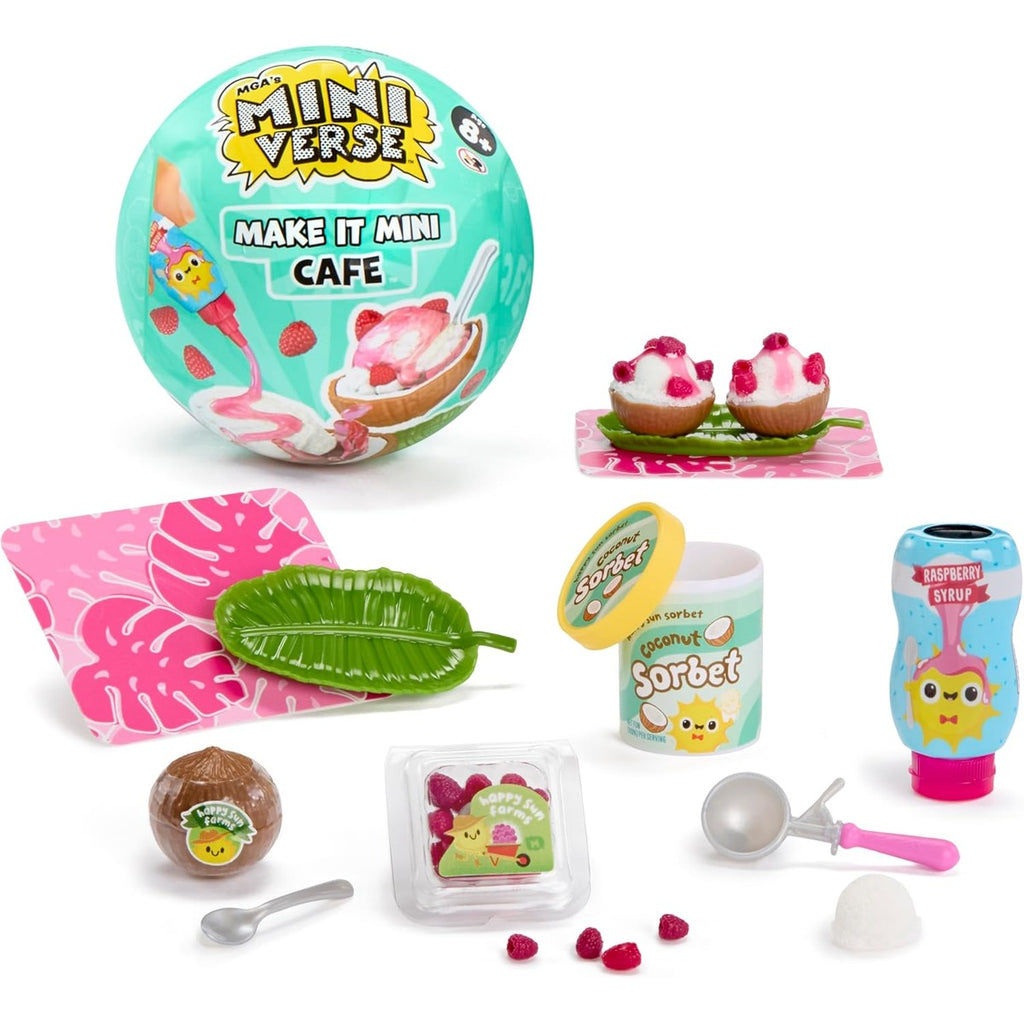 MGA's Miniverse Make It Mini Foods Cafe Mystery Ball, DIY Mini Food Collectible Set with Resin Craft, Assorted Surprise Toy for Kids 8+