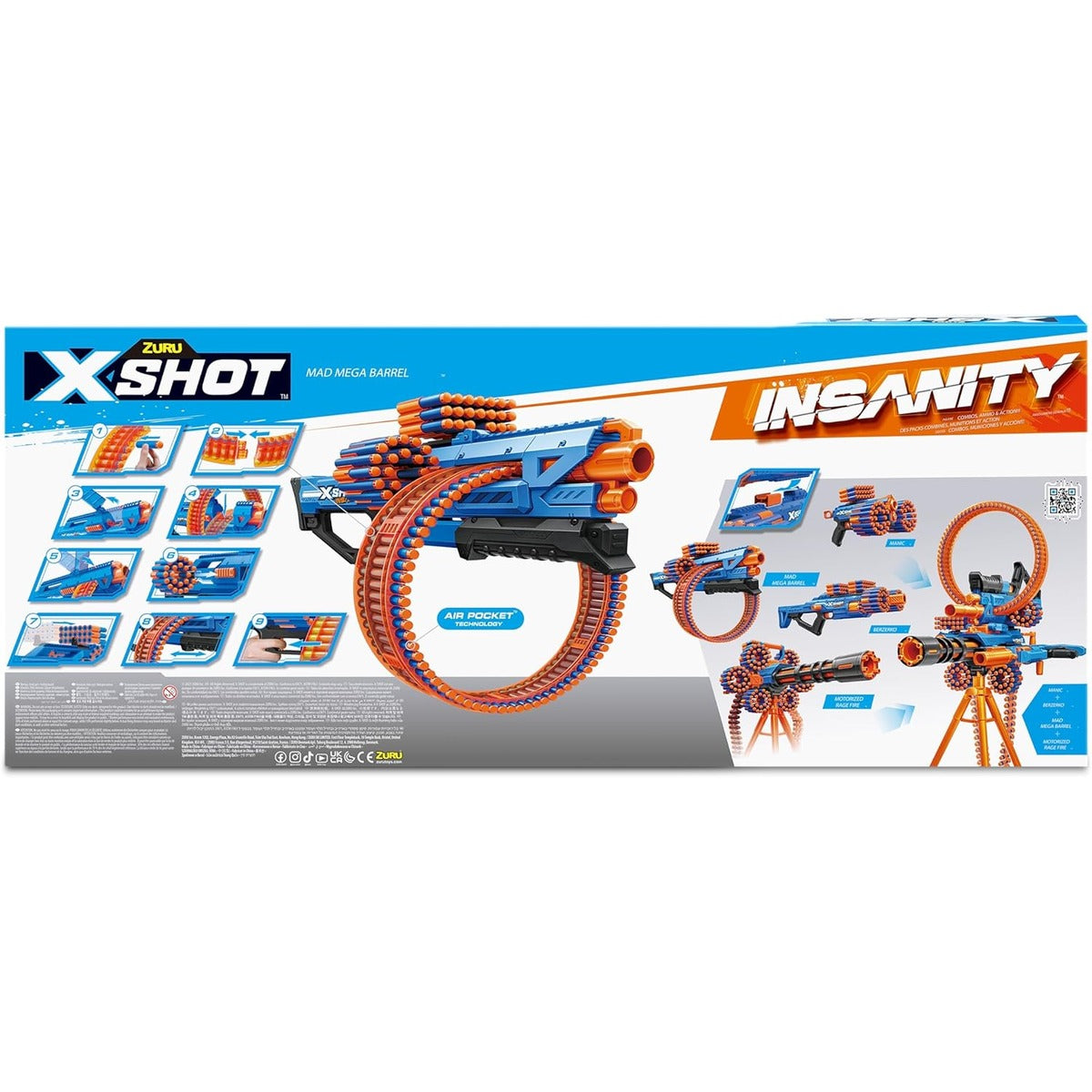 XSHOT Insanity Mad Mega Barrel Blaster Open Box, Exciting Toy Gun
