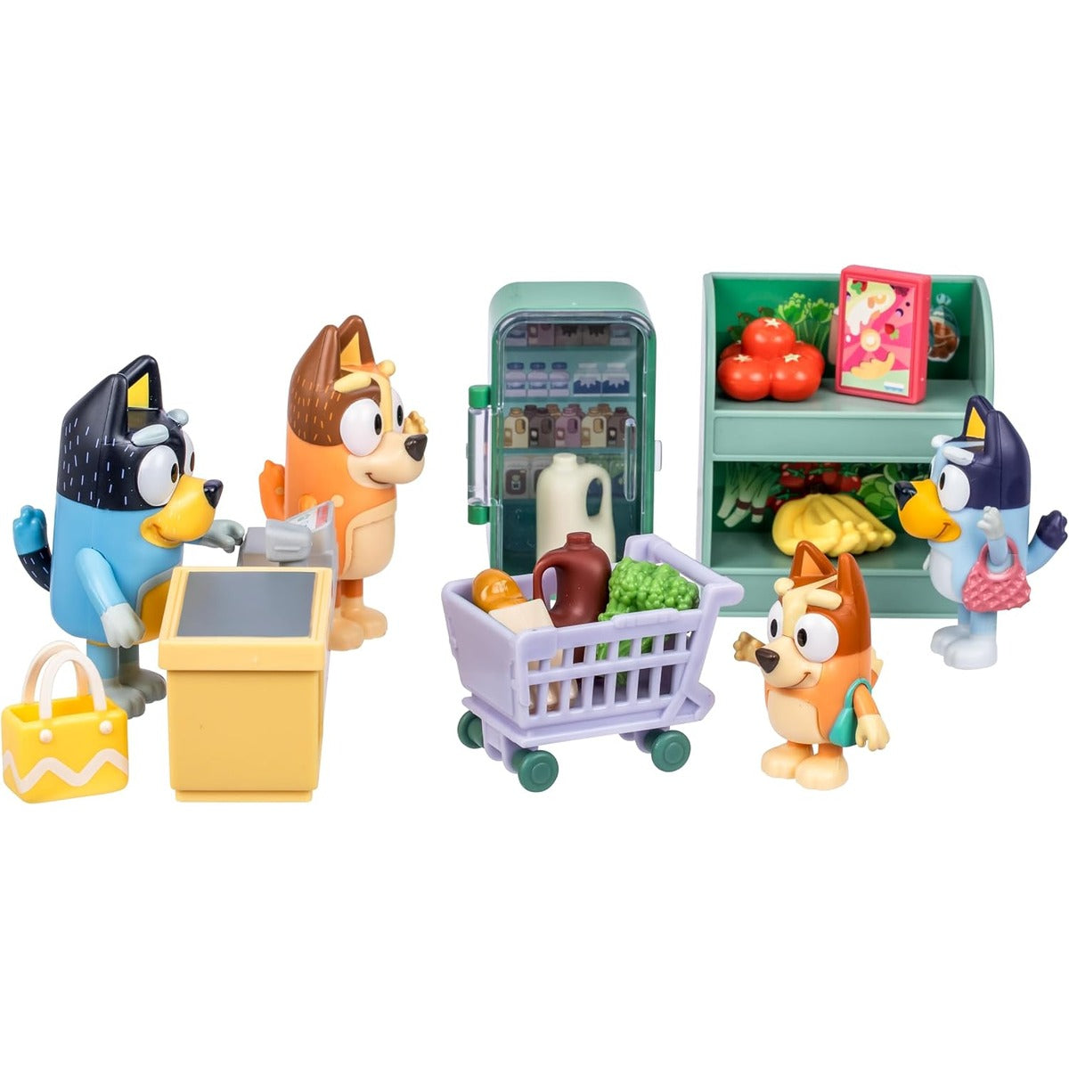 Bluey Series 13 Let's Play Chef Family Shopping Trip Exclusive Figure Playset