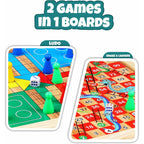 Ankit Toys & Games 2 in 1 Wooden Ludo, Snakes and Ladders Board Game Set for Kids and Adults, Classic Family Board