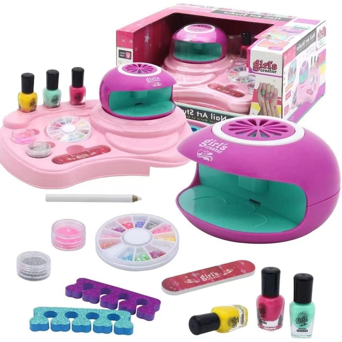 Nail Polish Set for Kids, Nail Art Studio,Pedicure and Manicure Kit Ages 3+