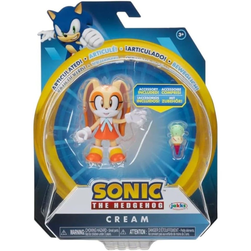 Amazon.com: Sonic The Hedgehog Wave 13 Cream 4-Inch Mini Figure [with Ice Cream Cone] : Toys & Games