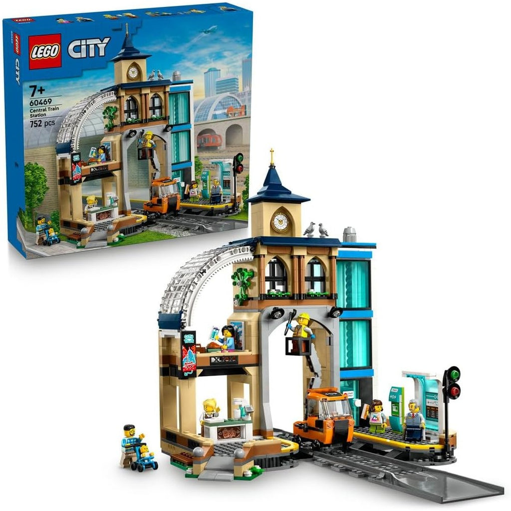 LEGO LEGO City Central Train Station Set - incl. a Maintenance Vehicle Toy, Working Lift, 2 Platforms & a Track Piece, plus t
