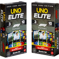 Mattel Games UNO Elite Formula 1 Booster Set 2 Pack with 60 Elite Action Cards, 2025 Core Edition