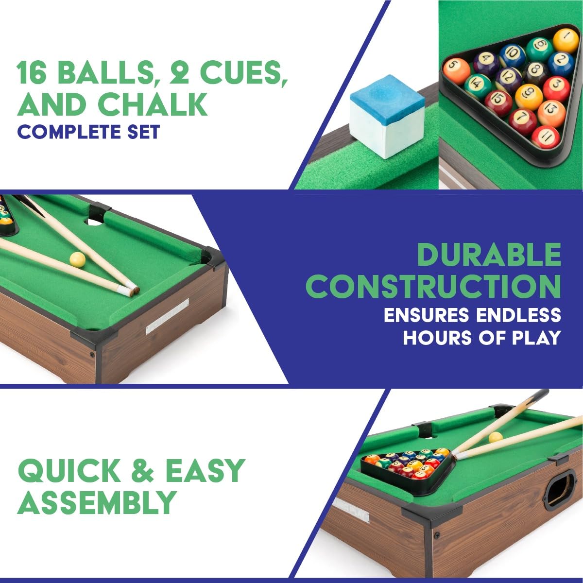 Power Play Table Top Pool Game, 20 Inch