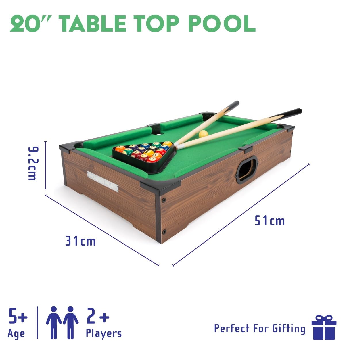 Power Play Table Top Pool Game, 20 Inch
