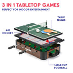 Power Play TY6155 Powerplay 3 in 1 Top Games, Mini Football