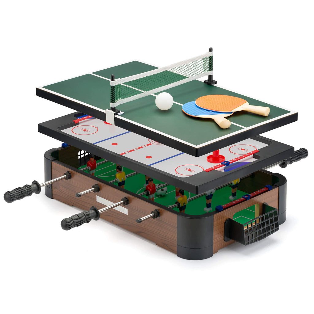 Power Play TY6155 Powerplay 3 in 1 Top Games, Mini Football