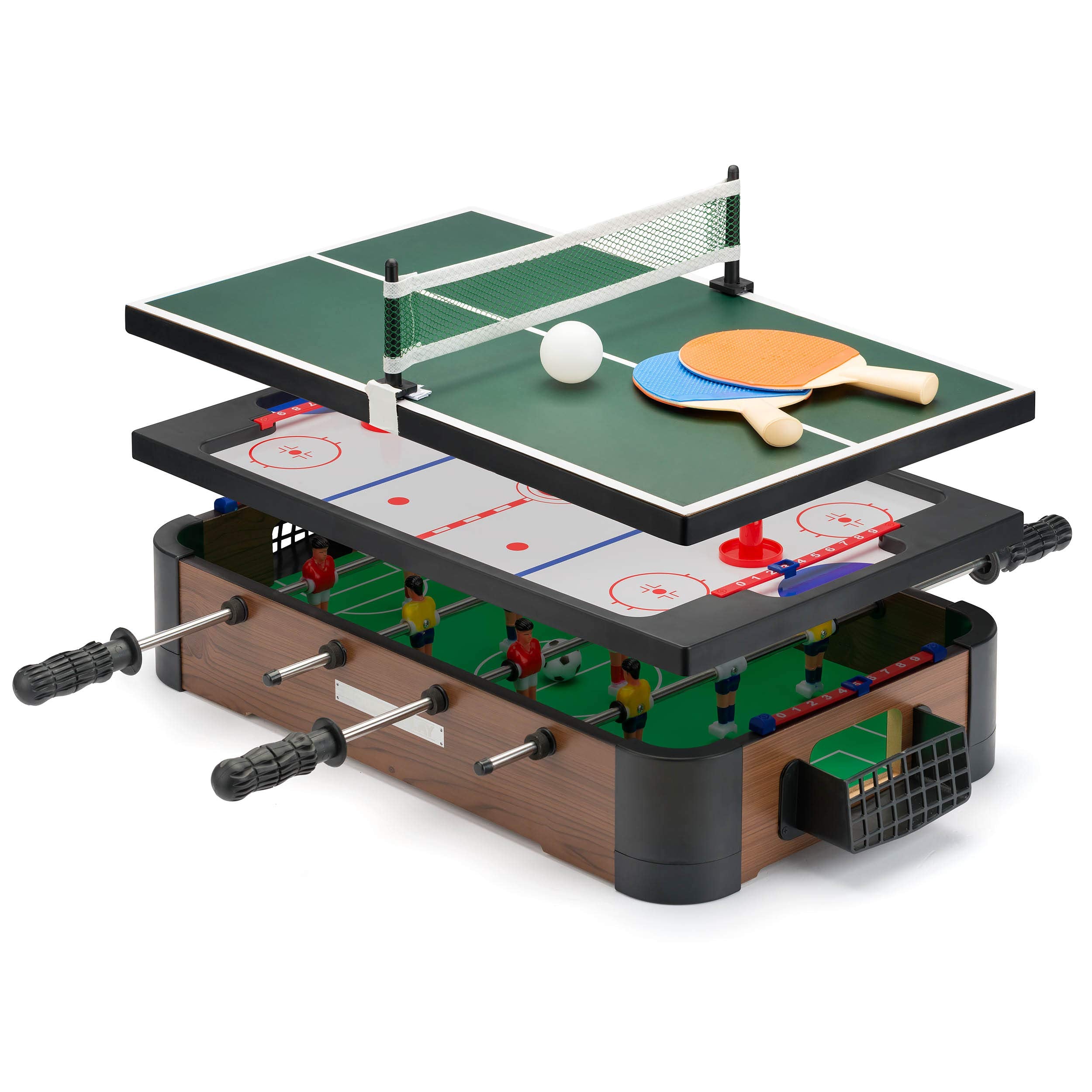 Power Play TY6155 Powerplay 3 in 1 Top Games, Mini Football