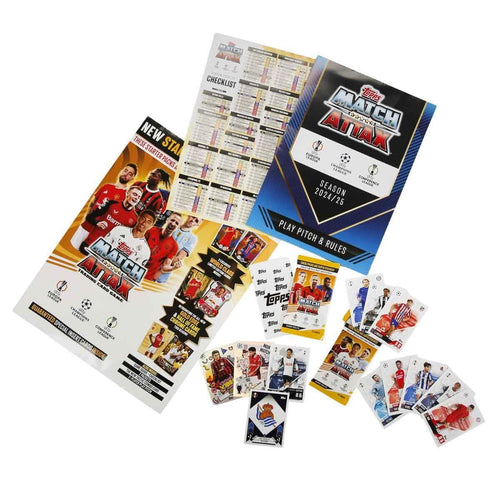 2024-25 Topps Match Attax Champions League Cards - Starter Pack (Album, 27 Cards + 2 LE)