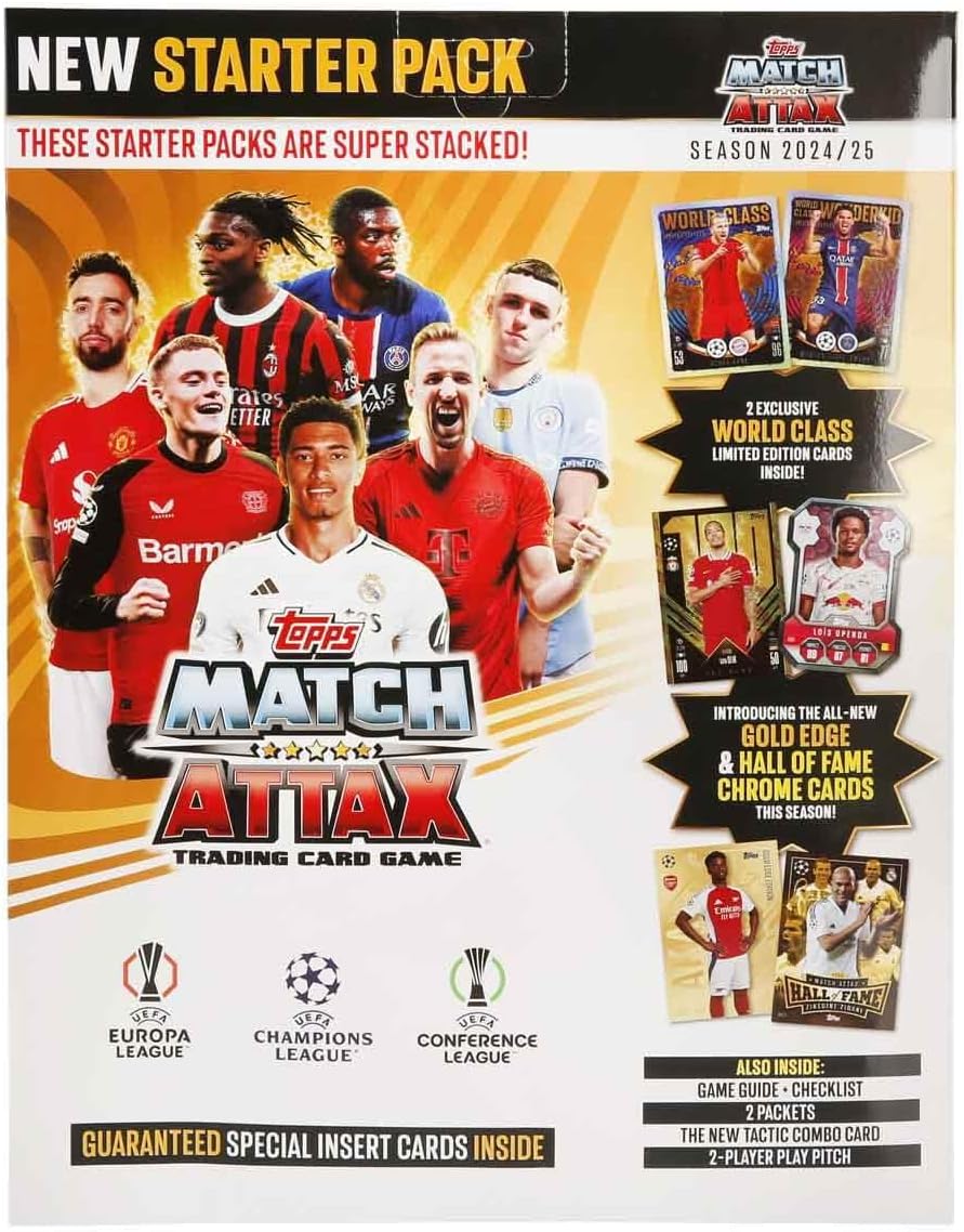 2024-25 Topps Match Attax Champions League Cards - Starter Pack (Album, 27 Cards + 2 LE)