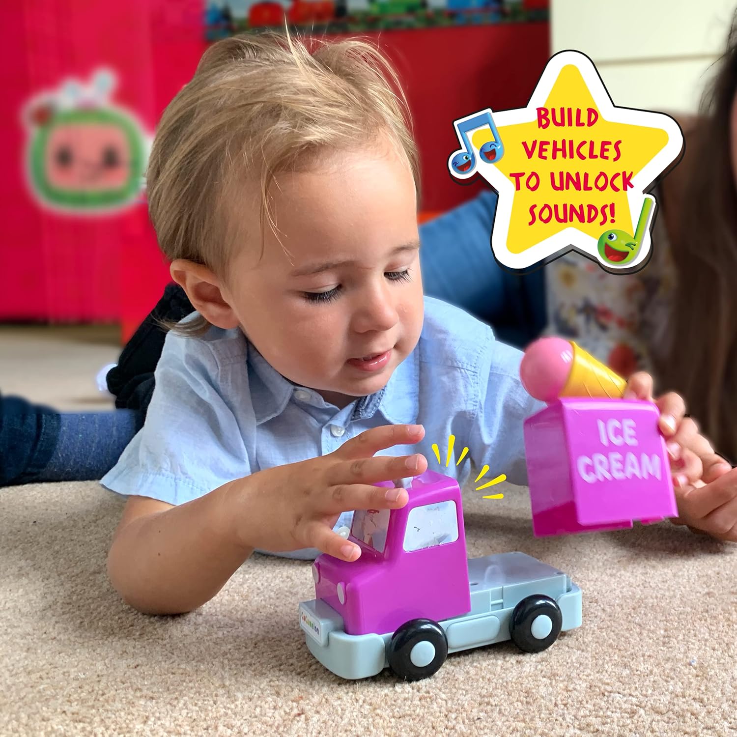 Wow! PODS CoComelon Toys Build & Reveal Musical Vehicles