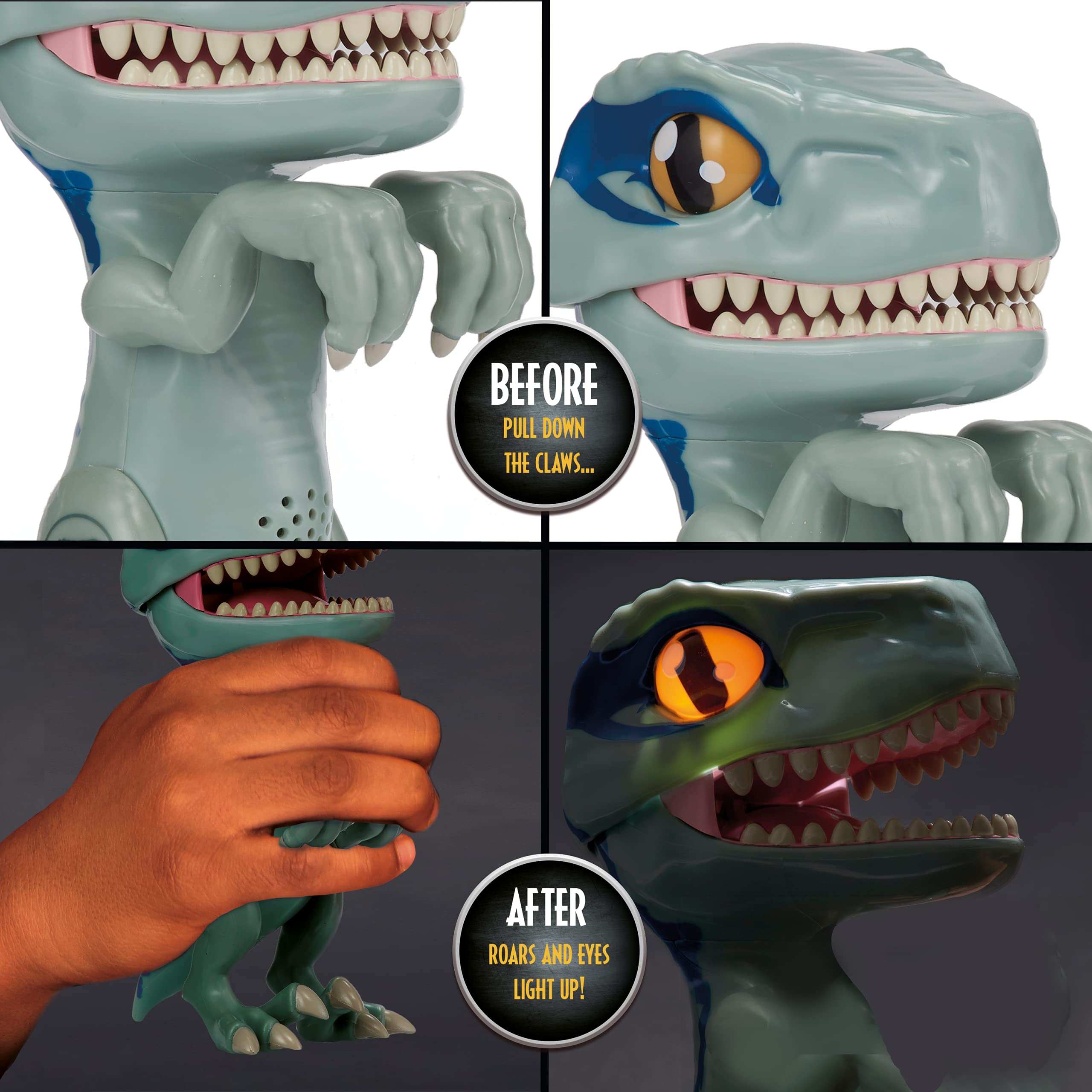 WOW! STUFF Jurassic World Trigger Chomper - Velociraptor Blue