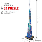 CubicFun 3D Puzzles LED Dubai Burj Khalifa 57.5" H Architecture
