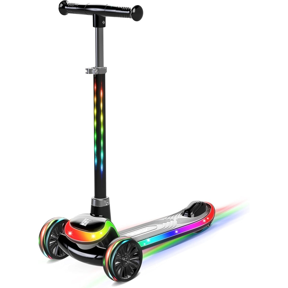 LiT Firefly 3-Wheel Kick Scooter for Kids | Light-Up Wheels & Foldable Frame | Adjustable Handlebar | Lean-to-Steer…