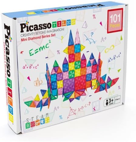 Picasso Tiles Magnetic Mini Diamond Building Toy Blocks Set 101