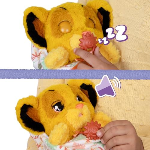 BABY PAWS Simba, Interactive Plush Toy with Sound Function when Opening and Closing the