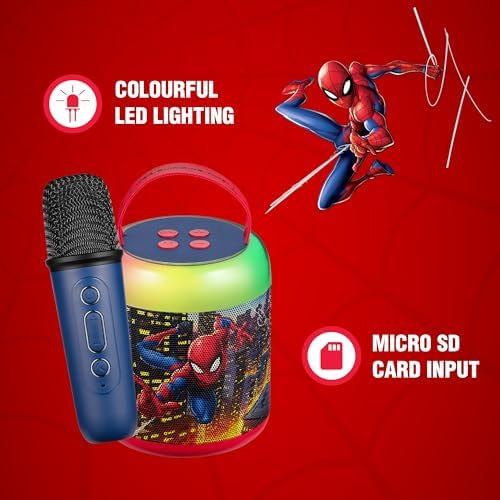 Marvel Spider-Man LED Karaoke Speaker with Microphone