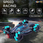 Toyshine F1 Fast RC Drift Car, Remote Control Car LED Lights 4WD 2.4GHz 360°Rotating RC Race Sport Stunt Car, High Speed Formula 1 Model Vehicle Toys Birthday Gifts for Kids Boys Age of 6-12 -Green