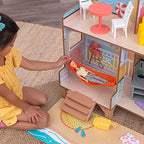 KidKraft Ferris Wheel Beach Wooden Dolls House with Furniture and Accessories Included, 3 Storey Play Set with Hammock and Beach Chair for 12 Inch/30 cm Dolls, Kids' Toys, 20053