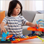 Hot Wheels City Toy Car Track Set, Transforming Stunt Garage Playset & 1