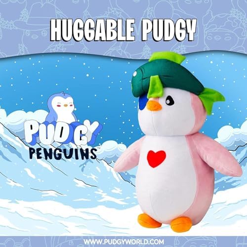 Pudgy Penguins Huggable Plush. Adopt Your New Forever Friend with 4 Different Stuffed Animal Penguin plushie Designs, Each Comes Complete with a redeemable Digital Experience Code., 11.8 inch