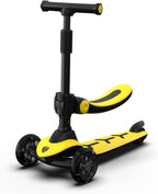 Lamborghini Swing Car Lamborghini Yellow Scooter with seat for Kids Ages 3-8, 3 Wheel Scooter for Kids with Adjustable Height