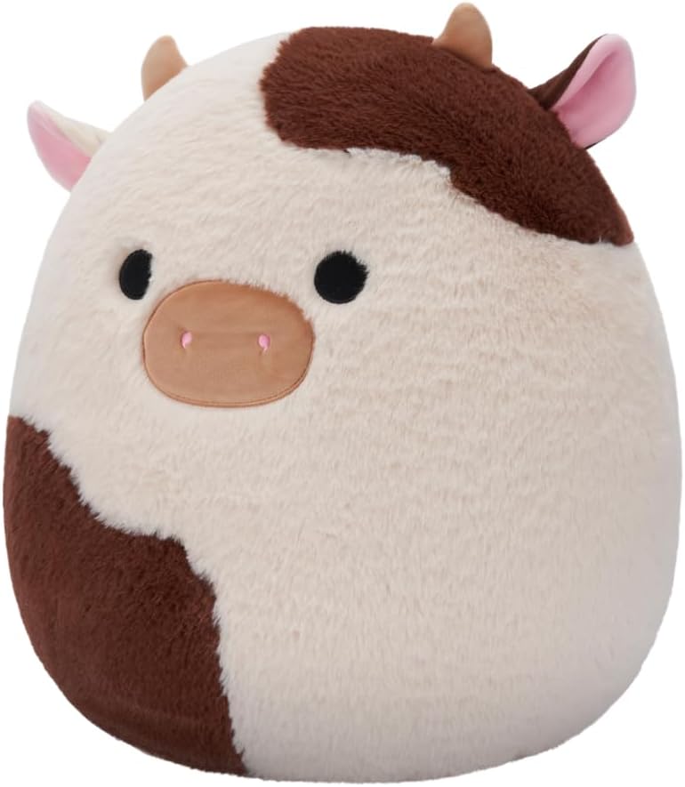 SQCR - Plush 12 Ronnie - Brown and White Cow - Fuzzamallows