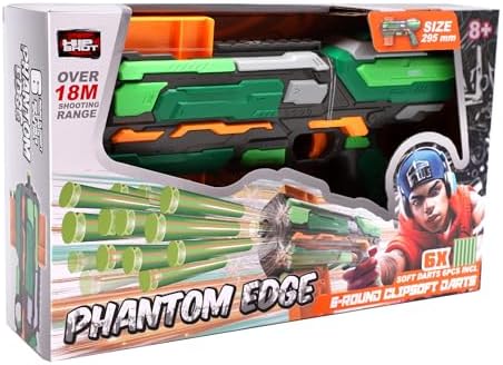 Hip Shot Phantom Edge Manual Dart Blaster for Kids, Includes 6