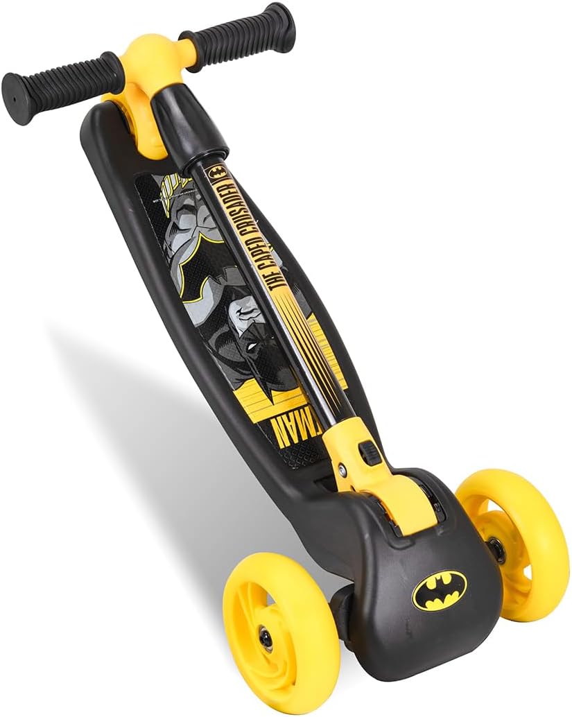Spartan 3-Wheel LED Folding Scooter - Official Character Graphics, Tri-Color LED Wheels, Adjustable Handlebar