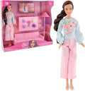 Fulla Fulla Doll with Living Room Set Includes Sofa, Cushions, Tea Cups, Lamp, Flowers and Phone & Cozy Room Playset for toy