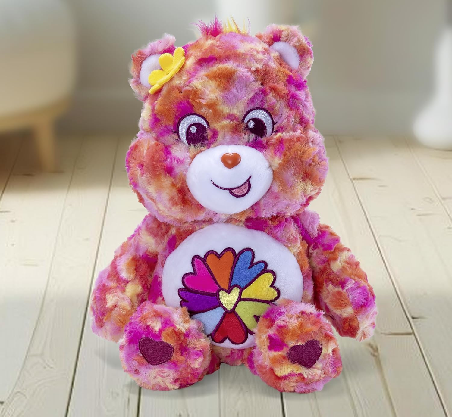 Simba - Lucky Bear Flower Power Cuddly Toy 35 cm - Cuddly Soft Plush Toy -