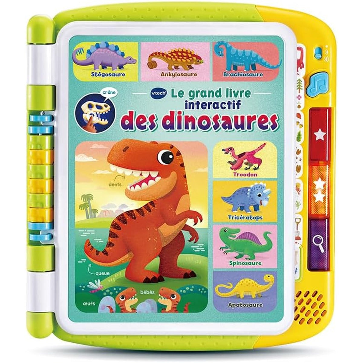 VTech - The Big Interactive Dinosaur Book, Magic Sound, Children's Touch Book, Educational Toy Dinosaur, 14 Illustrated and Interactive Pages, Gift for Children from 3 Years Old