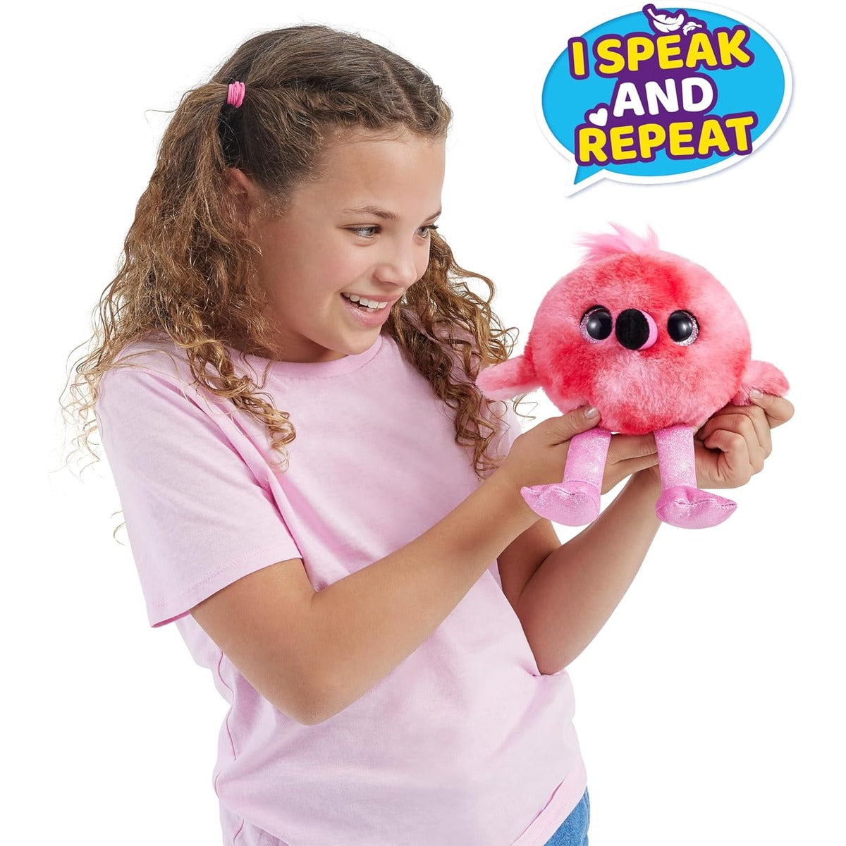 Pets Alive Chirpy Birds (Flamingo) by ZURU, Electronic Pet That Speaks, Giant Surprise Egg, Stickers, Comb, Fluffy Clay, Bird Animal Plush for Girls