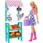 Barbie Careers Playset, Farmers Market Set with Blonde Fashion Doll, Furniture & Accessories Blonde Multicolor