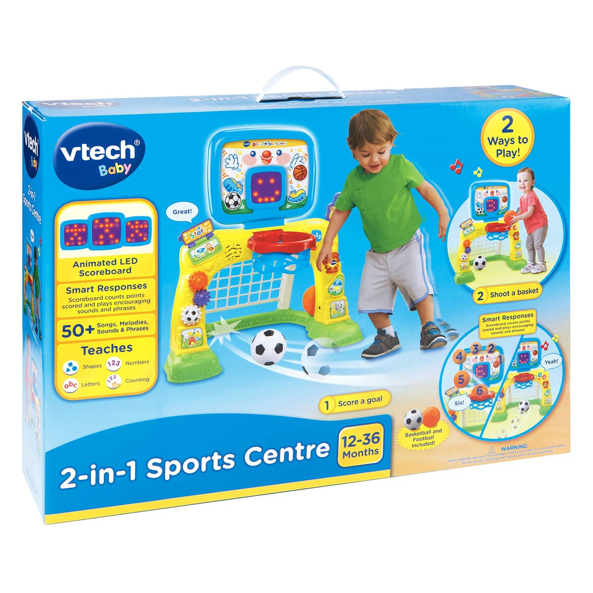 VTech 2-in-1 Sports Centre, Baby Interactive Toy with Colours and Sounds